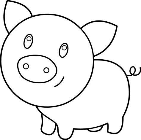 Free Amp Easy To Print Pig Coloring Pages Cute Pigs Coloring Pages - Cute Pigs Coloring Pages