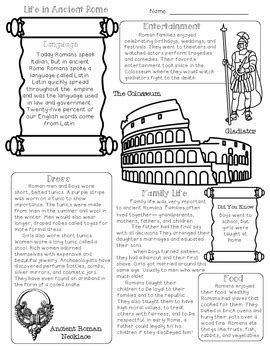 Free Ancient Rome Worksheets Student Handouts Roman Empire 4th Grade Worksheet - Roman Empire 4th Grade Worksheet