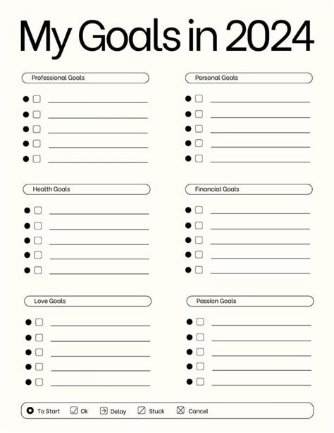 Free And Customizable Goals Templates Canva New Years Goals Sheet - New Years Goals Sheet