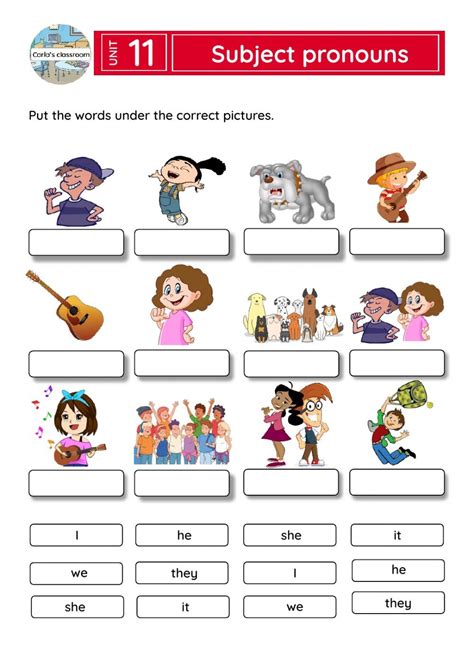 Free And Fun Subject Pronouns Worksheets The Simple Subject Pronouns Worksheet 1 Answers - Subject Pronouns Worksheet 1 Answers