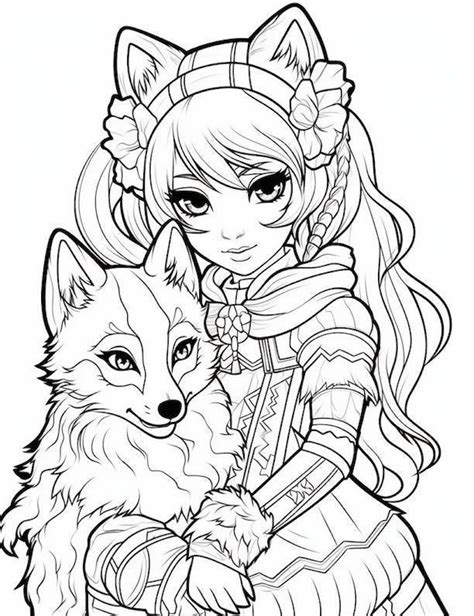 Free Anime Wolf Girl Coloring Page Kidadl Anime Wolf Coloring Pages - Anime Wolf Coloring Pages