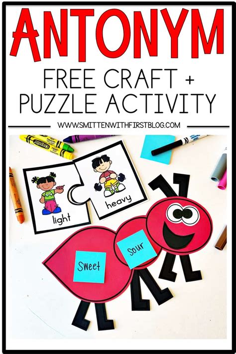 Free Antonym Activities Craftivity For Kindergarten 1st Grade Opposite Activities For Kindergarten - Opposite Activities For Kindergarten