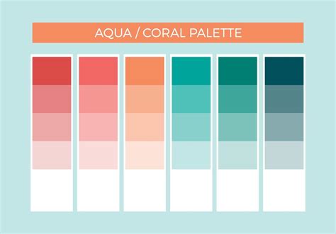 Free Aqua Coral Vector Palette 115551 Vector Art Kumpulan Warna - Kumpulan Warna