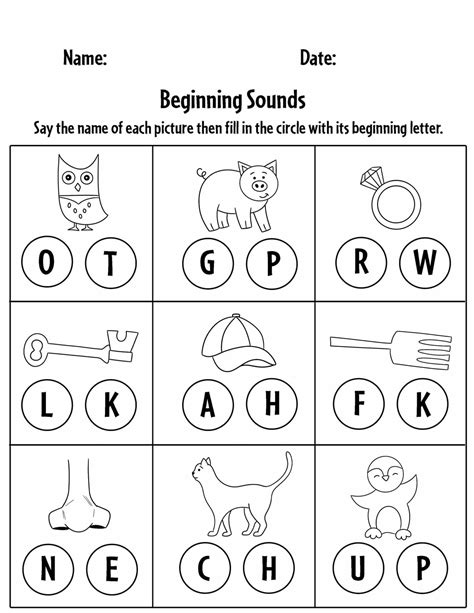 Free Beginning Letter Sounds Worksheets The Teaching Aunt Letter Sound Worksheets For Kindergarten - Letter Sound Worksheets For Kindergarten