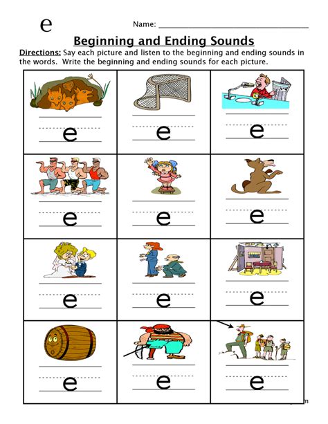 Free Beginning Sounds Worksheet Short E Free4classrooms Pictures That Begin With Letter E - Pictures That Begin With Letter E