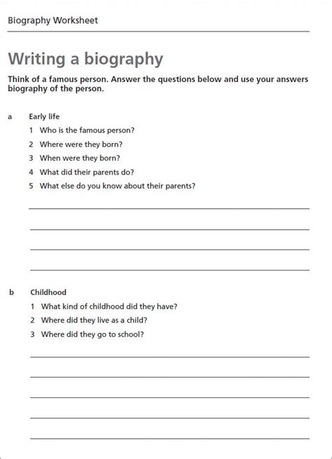 free biographical sketch template for elementary