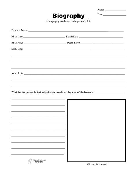 free biography blank forms construction