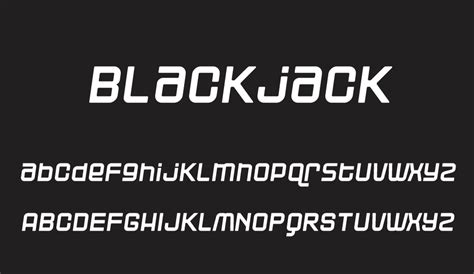 free blackjack font