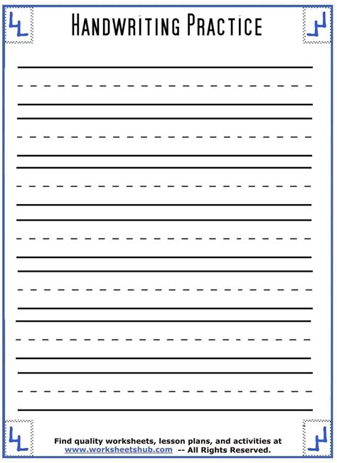 Free Blank Writing Practice Worksheet Kindergarten Worksheets Writing Sheets Kindergarten - Writing Sheets Kindergarten