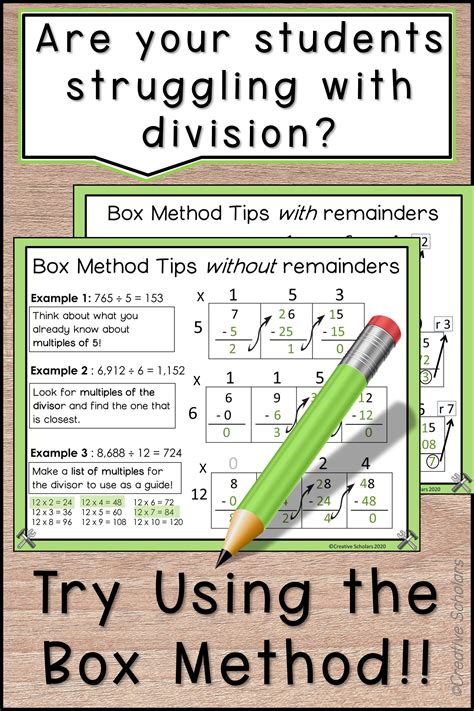 Free Box Method Division Worksheets Self Checking Amp Box Method Worksheet - Box Method Worksheet