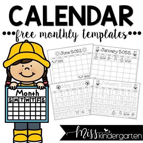 Free Calendar Templates Miss Kindergarten Calendar Chart For Kindergarten - Calendar Chart For Kindergarten