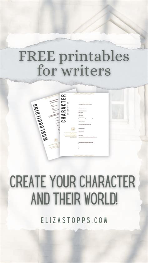 Free Character Building Worksheets Author Eliza Stopps Character Worksheet Fantasy Middle Grade - Character Worksheet Fantasy Middle Grade