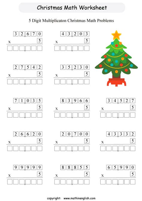 Free Christmas 5th Grade Math Worksheets For Kids 5th Grade Christmas Math - 5th Grade Christmas Math