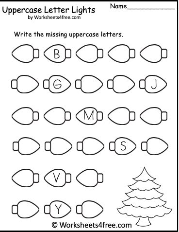 Free Christmas Lights Letter Writing Worksheet Worksheets4free Writing With Christmas Lights - Writing With Christmas Lights