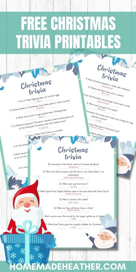 Free Christmas Trivia Printables Homemade Heather Christmas Trivia Worksheet - Christmas Trivia Worksheet