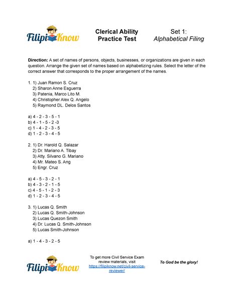 Free Clerical Practice Test