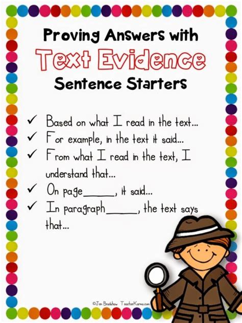 Free Close Reading Text Evidence Sentence Starters Sentence Starters For Elementary Students - Sentence Starters For Elementary Students