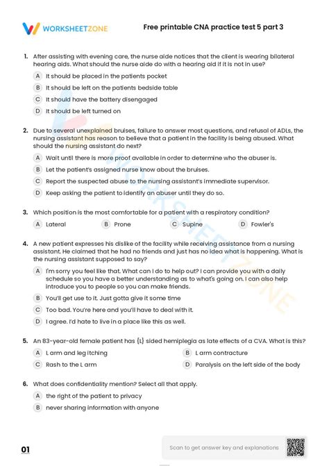 Free Cna Practice Test With Answers