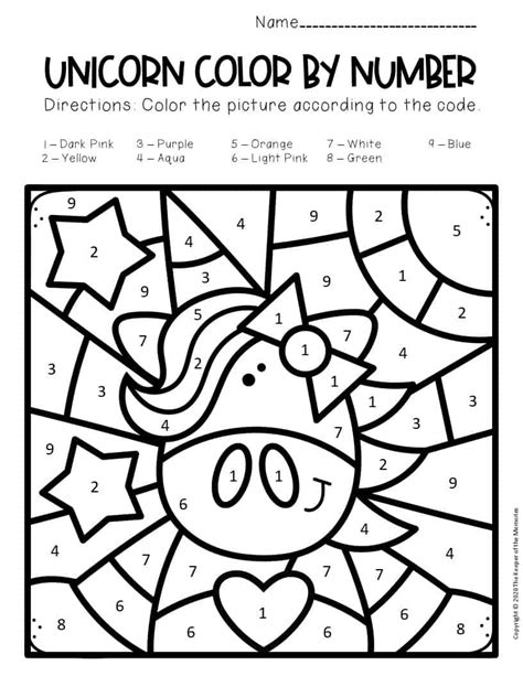Free Color By Number Unicorn Printables The Keeper Printable Color By Number Unicorn - Printable Color By Number Unicorn