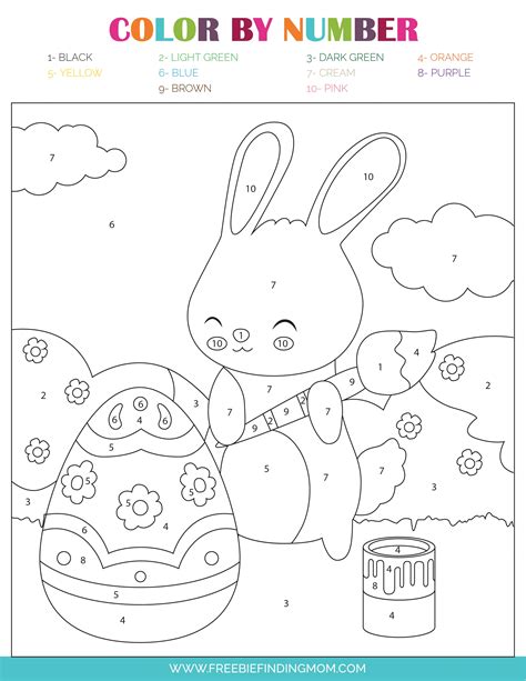 Free Color By Numbers Easter Printables 6 Pages Easter Colour By Numbers - Easter Colour By Numbers