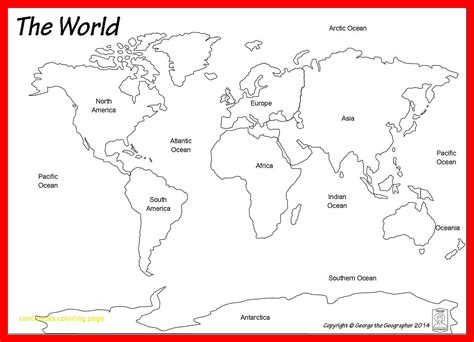 Free Coloring Map The 7 Continents Of The 7 Continents Coloring Pages - 7 Continents Coloring Pages