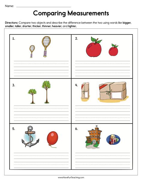 Free Comparing Lengths Worksheets The Teaching Aunt Comparing Activities For Preschool - Comparing Activities For Preschool