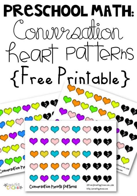 Free Conversation Hearts Pattern Math Worksheets Conversation Hearts Math - Conversation Hearts Math