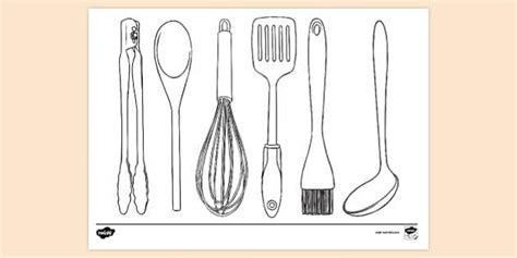 Free Cooking Utensils Colouring Page Ks1 Resources Twinkl Cooking Utensils Coloring Pages - Cooking Utensils Coloring Pages