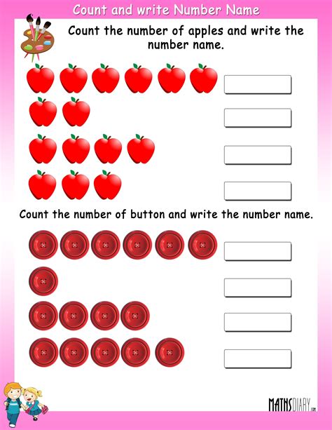 Free Count And Write Numbers Worksheets The Teaching Count And Write Pictures - Count And Write Pictures