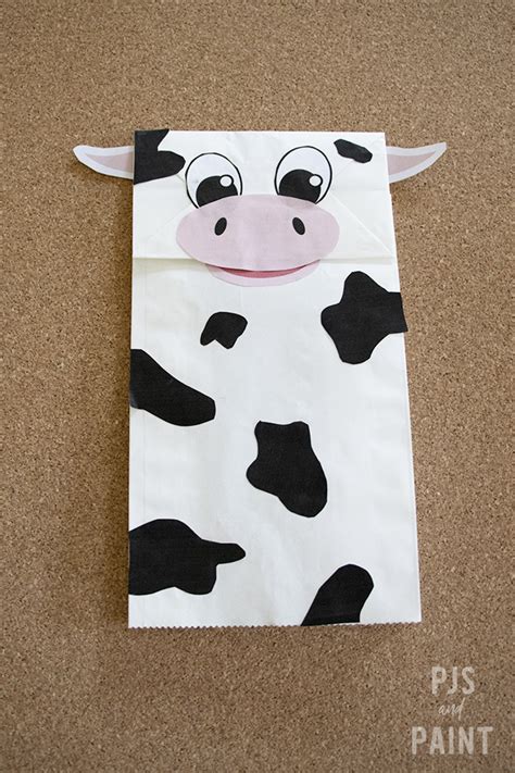 Free Cow Paper Bag Puppet Pattern The Tucson Cow Paper Bag Puppet - Cow Paper Bag Puppet