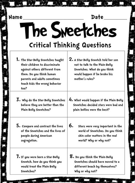 Free Critical Thinking Worksheets For College Students Critical Thinking Worksheet - Critical Thinking Worksheet