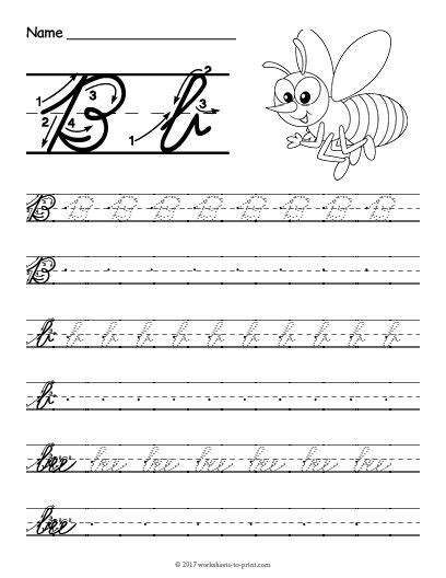 Free Cursive B Worksheet Writing For Kids Mrs Capital B In Cursive Writing - Capital B In Cursive Writing