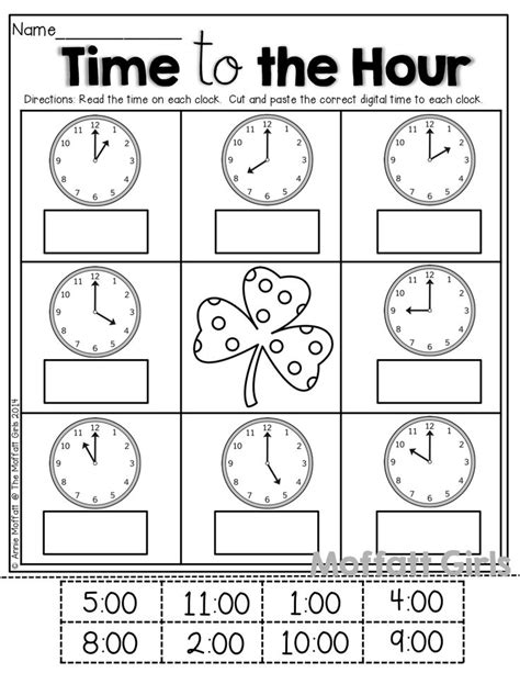 Free Cut And Paste Telling Time Worksheets Pdf Kindergarten Clock Worksheets - Kindergarten Clock Worksheets