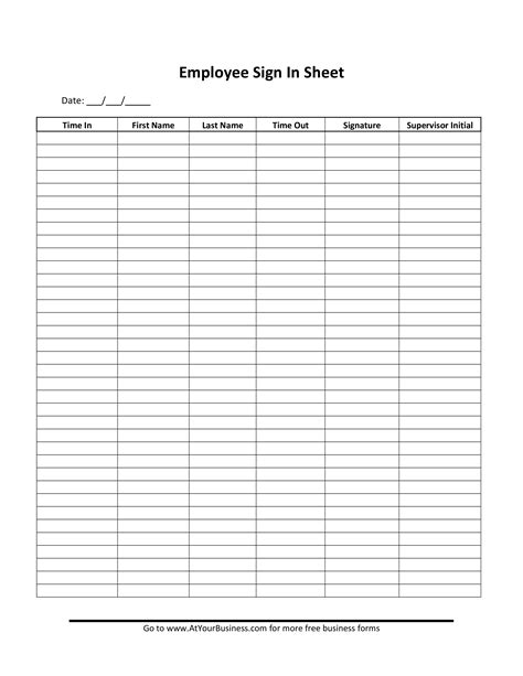 Free Daily Sign In Sheet For Preschool Pre Sign In Sheet For Preschool - Sign In Sheet For Preschool