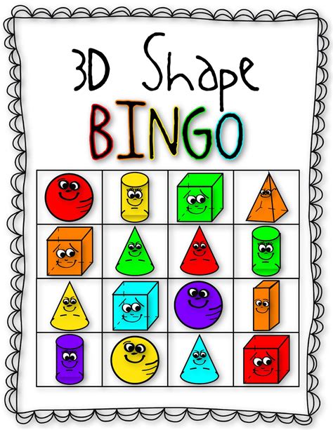 Free Describing 3d Shapes Bingo Game For Kindergarten 2d And 3d Shapes Kindergarten - 2d And 3d Shapes Kindergarten