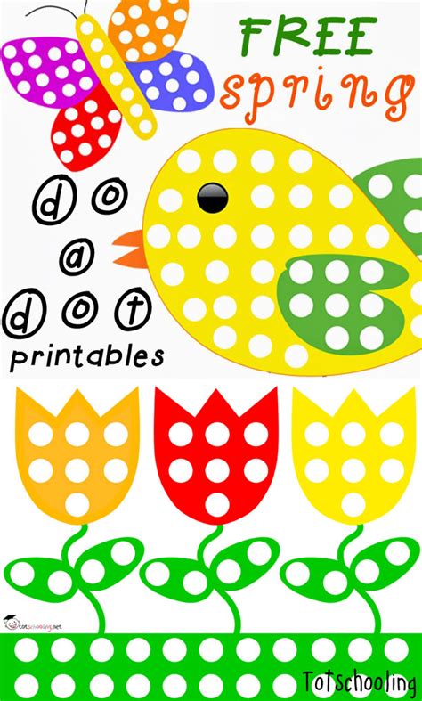 Free Do A Dot Spring Printables Totschooling Do A Dot Flowers - Do A Dot Flowers