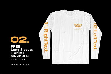 Free Download Long Sleeves T Shirt Mockups Design Download Template Kaos Polos - Download Template Kaos Polos