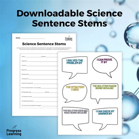 Free Downloadable Science Sentence Stems Progress Learning Blog Sentence Stems For Science - Sentence Stems For Science