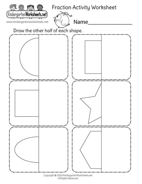 Free Draw The Other Half Of Shapes Worksheet Half Worksheet Kindergarten - Half Worksheet Kindergarten