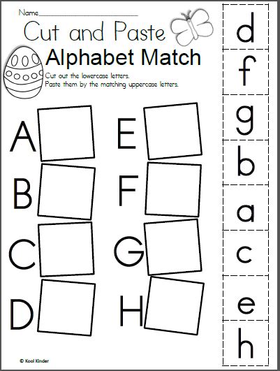 Free Easter Alphabet Cut And Paste Worksheets Made Cut And Paste Alphabet Match - Cut And Paste Alphabet Match