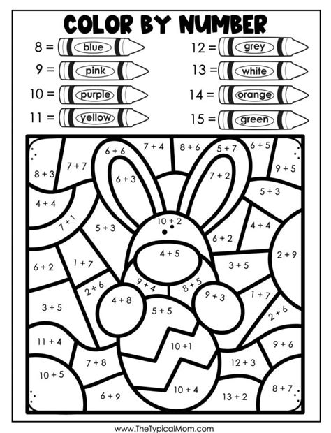 Free Easter Color By Number Worksheets For Kindergarten Easter Colour By Number - Easter Colour By Number