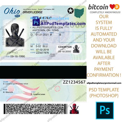 Free Editable Blank Ohio Drivers License Template