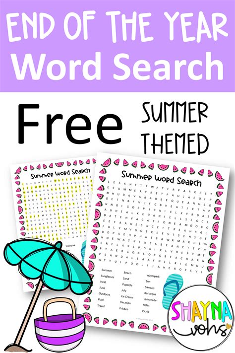 Free End Of Year Word Search Teaching Resources End Of The Year Word Search - End Of The Year Word Search