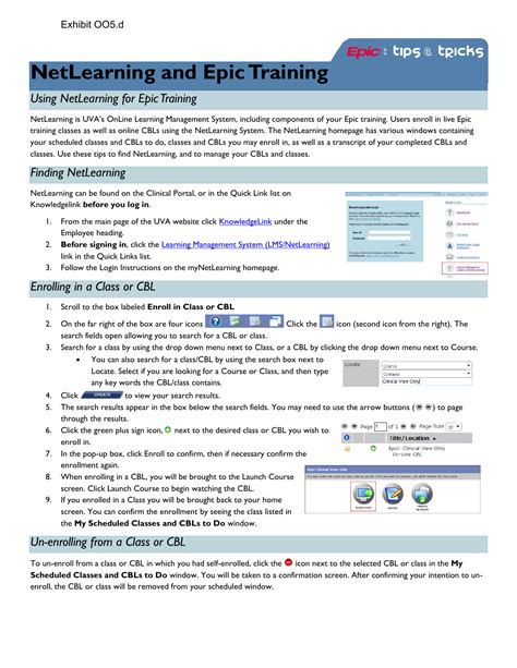 Free Epic Training Modules