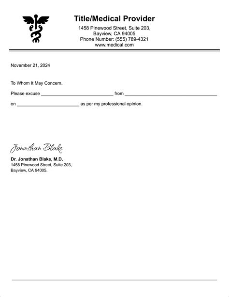 Free Fake Dr Note