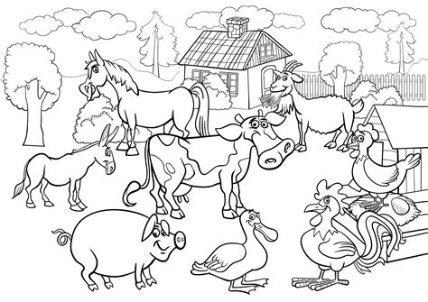 Free Farms Coloring Pages Amp Book For Download Farm Pictures To Colour - Farm Pictures To Colour