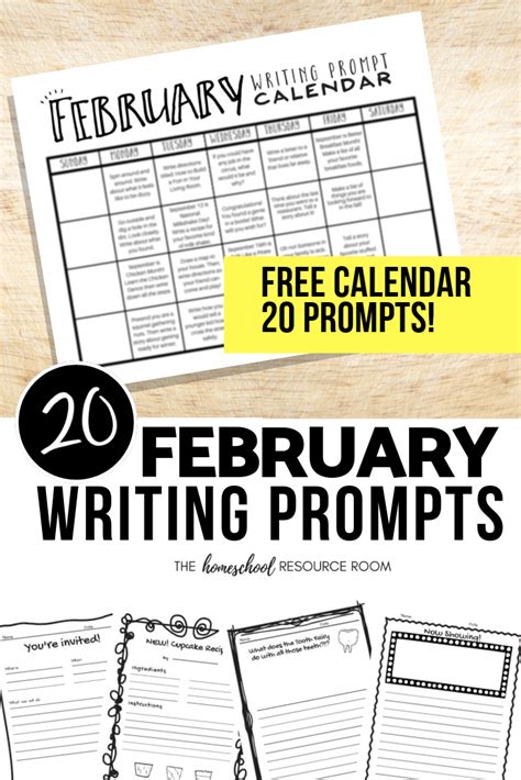 Free February Writing Prompts Calendar Writing Calendar Prompts - Writing Calendar Prompts