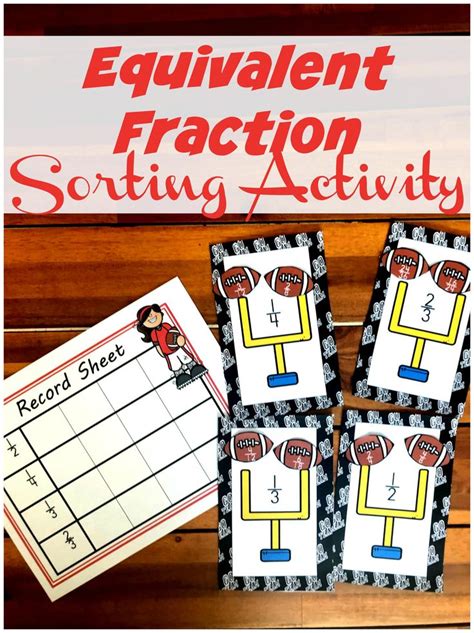 Free Football Themed Equivalent Fraction Printable Football Fractions - Football Fractions