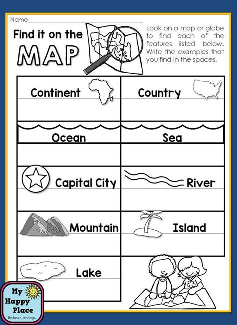 Free Geography Worksheets For 1st Grade