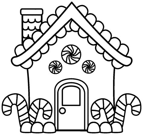 Free Gingerbread Houses Coloring Pages Amp Book For Gingerbread House To Color - Gingerbread House To Color